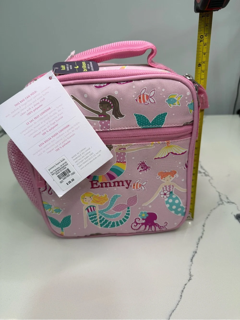 Pottery Barn Kids Mackenzie Pink Ocean Mermaid Friends Classic Lunch Box NWT